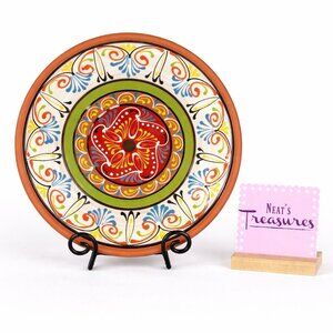 CERAMICA EL TITI Spain Bright FLORAL Hand Painted Large Wall Hanging Plate
